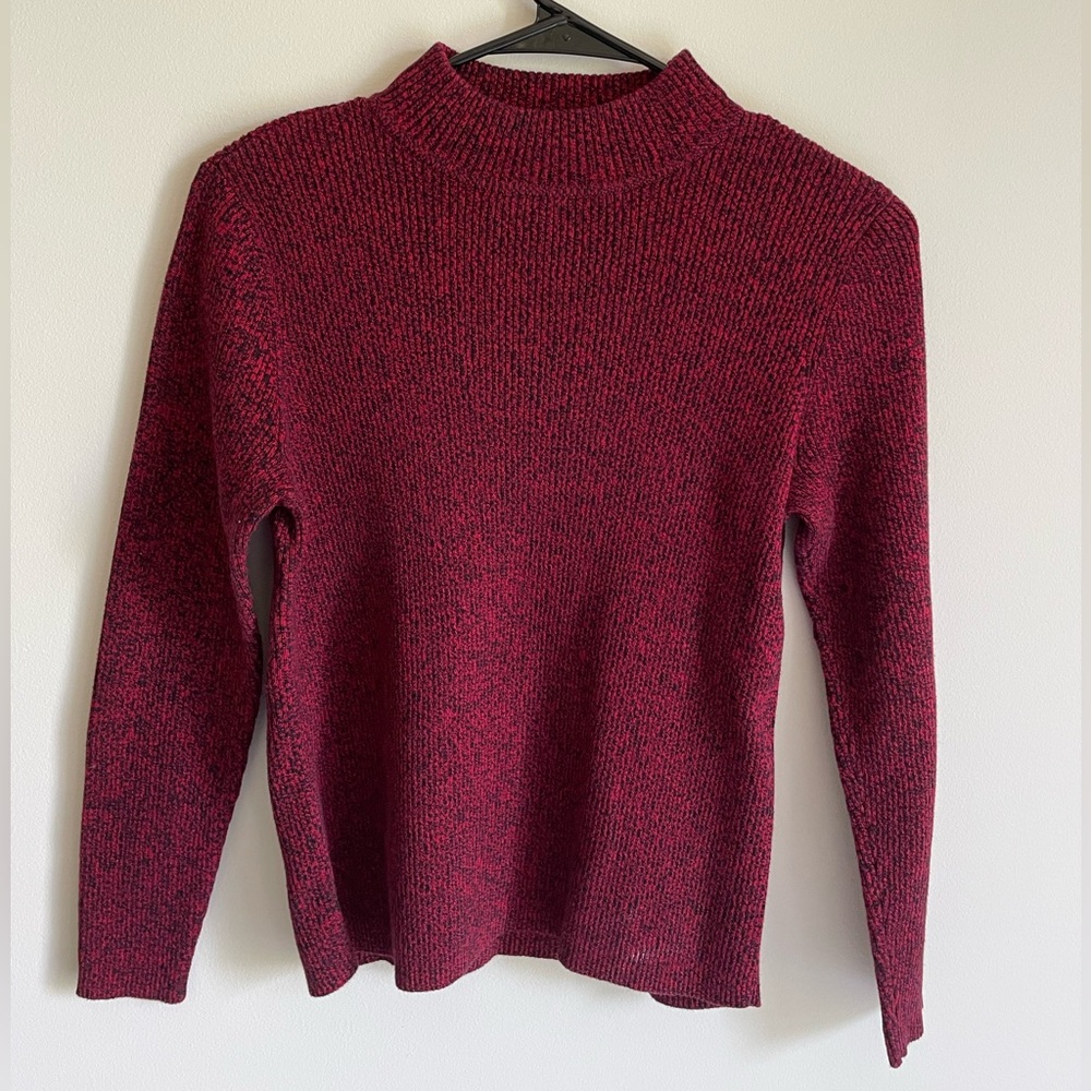 Red Karen Scott Petite Mock Neck Sweater